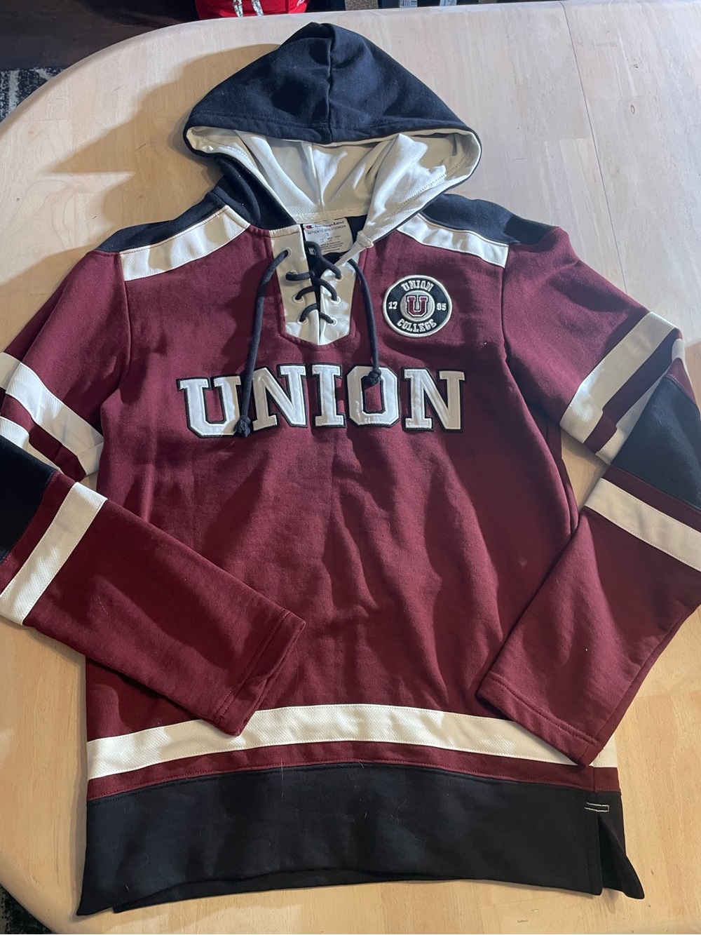 NWOT Champion Union College hockey hooded sweatshirt jersey